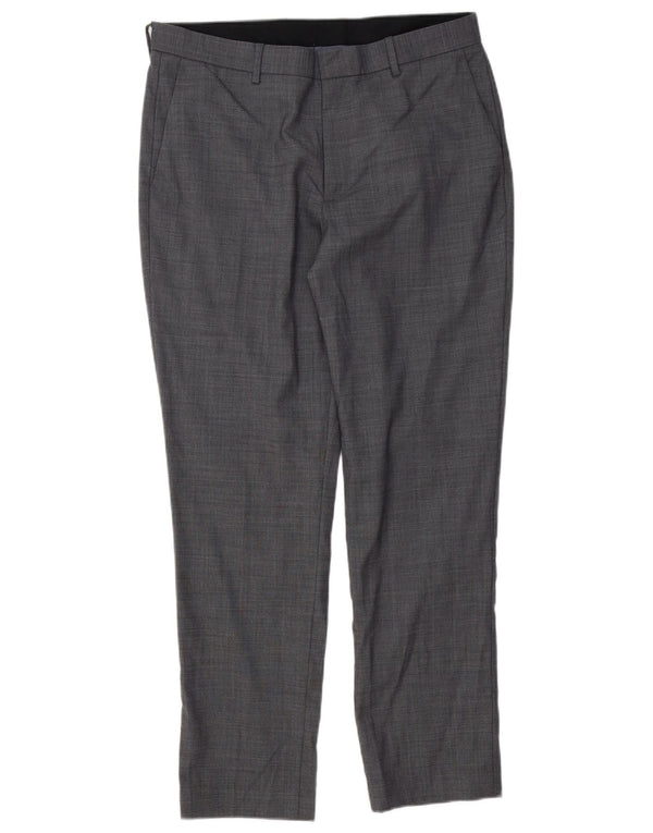 J. CREW Mens BOWERY Slim Chino Trousers W33 L30 Grey Pinstripe Wool