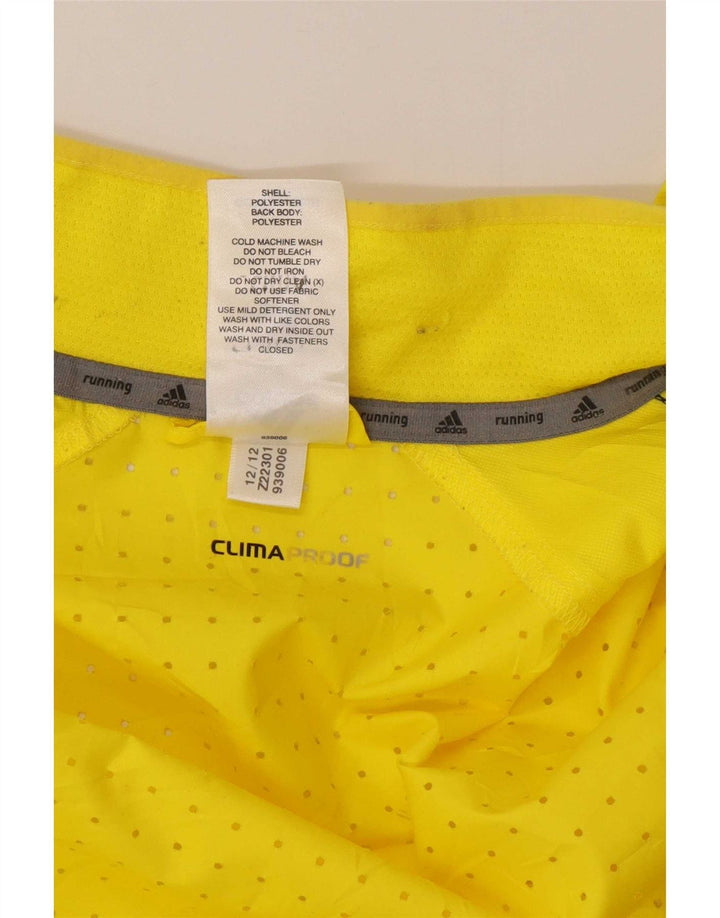 Adidas Mens Clima Proof Rain Jacket UK 40 Large Yellow Polyester