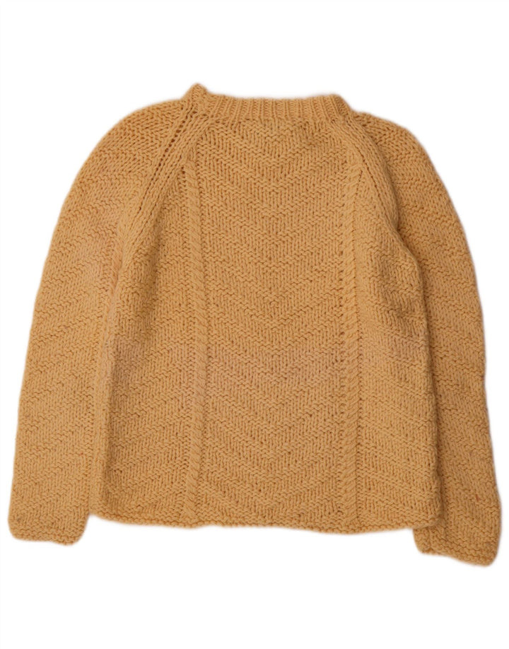 Vintage Womens Crew Neck Jumper Sweater IT 42/44 Medium Beige Wool