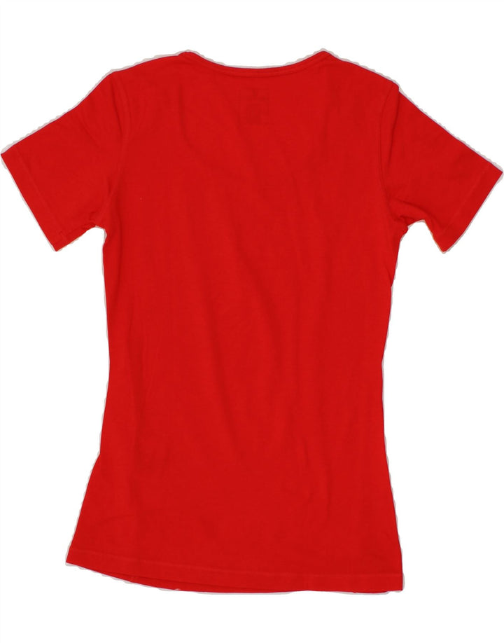 CHAMPION Womens Graphic T-Shirt Top UK 10 Small Red Vintage Champion and Second-Hand Champion from Messina Hembry 