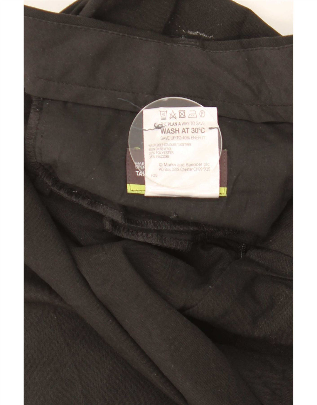 Marks & Spencer Mens Tailored Straight Suit Trousers W40 L31 Black