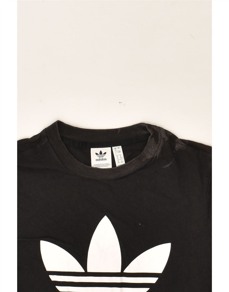 ADIDAS Womens Graphic T-Shirt Top UK 8 Small Black Cotton | Vintage Adidas | Thrift | Second-Hand Adidas | Used Clothing | Messina Hembry 