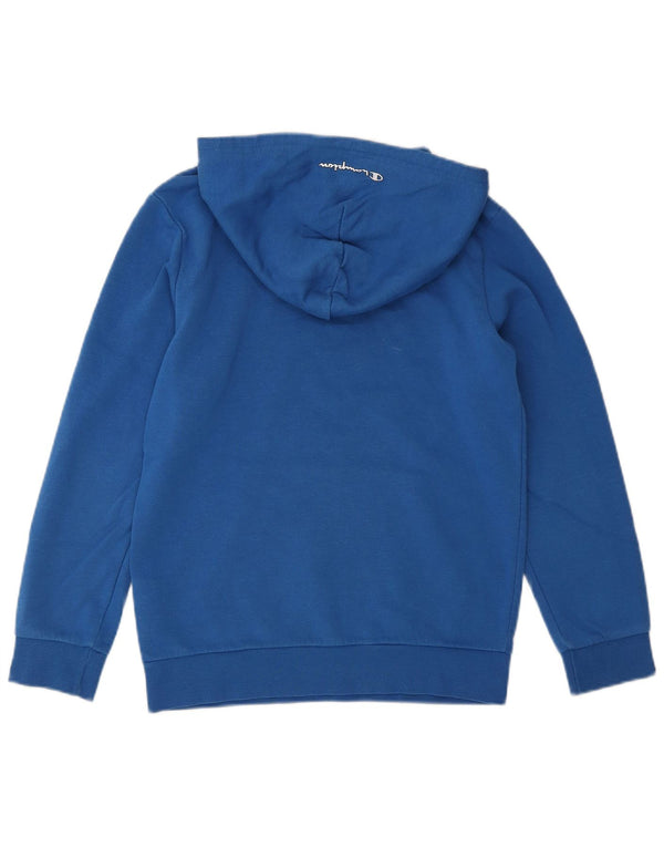 Champion Boys Graphic Hoodie Jumper 11-12 Years Large Blue Cotton