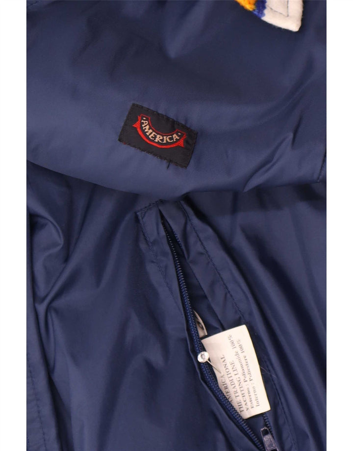 America Mens Sleeveless Tracksuit Top Jacket Large Navy Blue Polyamide