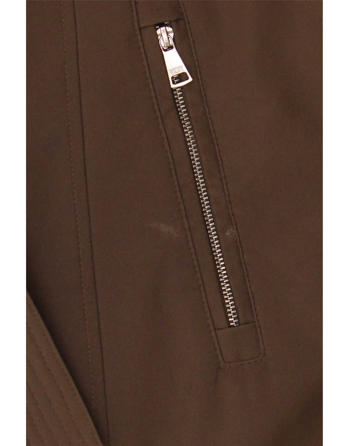 Dkny Womens Sherpa Overcoat UK 18 XL Brown Polyester