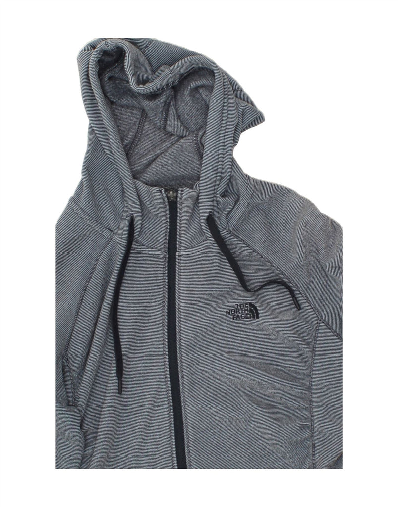 THE NORTH FACE Womens Zip Hoodie Sweater UK 12 Medium Blue Pinstripe Vintage The North Face and Second-Hand The North Face from Messina Hembry 