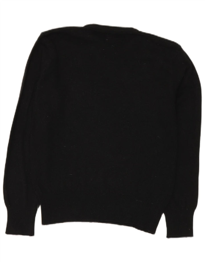Benetton Womens Crew Neck Jumper Sweater IT 50 XL Black Wool