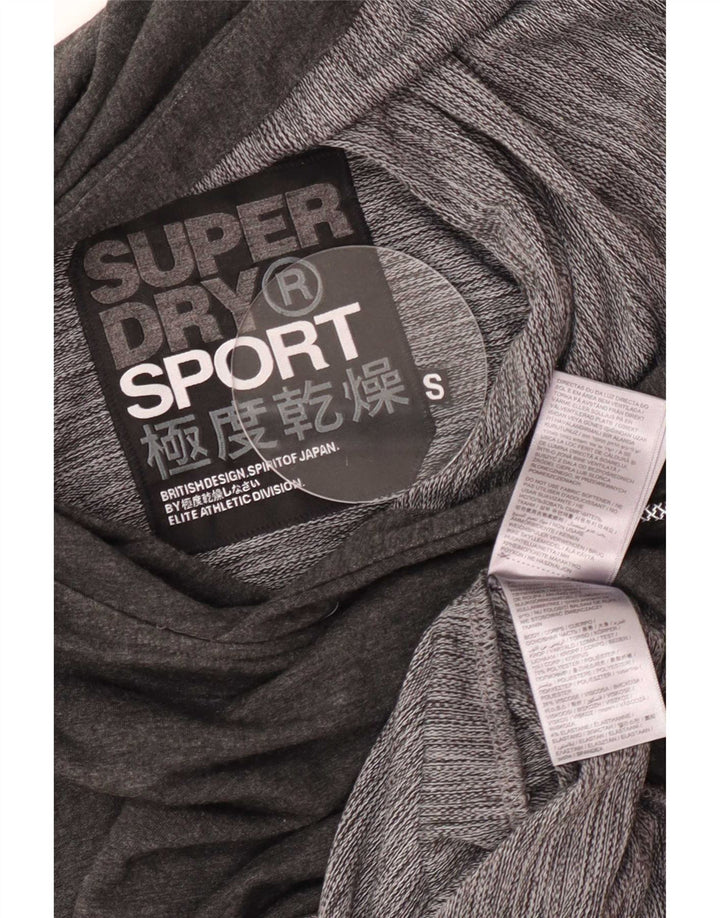 Superdry Mens Sleeveless Hoodie Jumper Small Grey Polyester