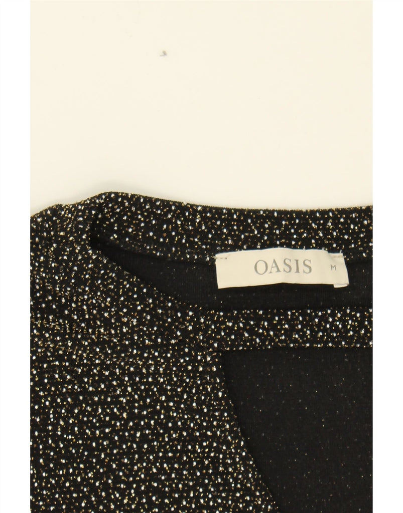 OASIS Womens Blouse Top UK 14 Medium Black Spotted Polyamide Vintage Oasis and Second-Hand Oasis from Messina Hembry 