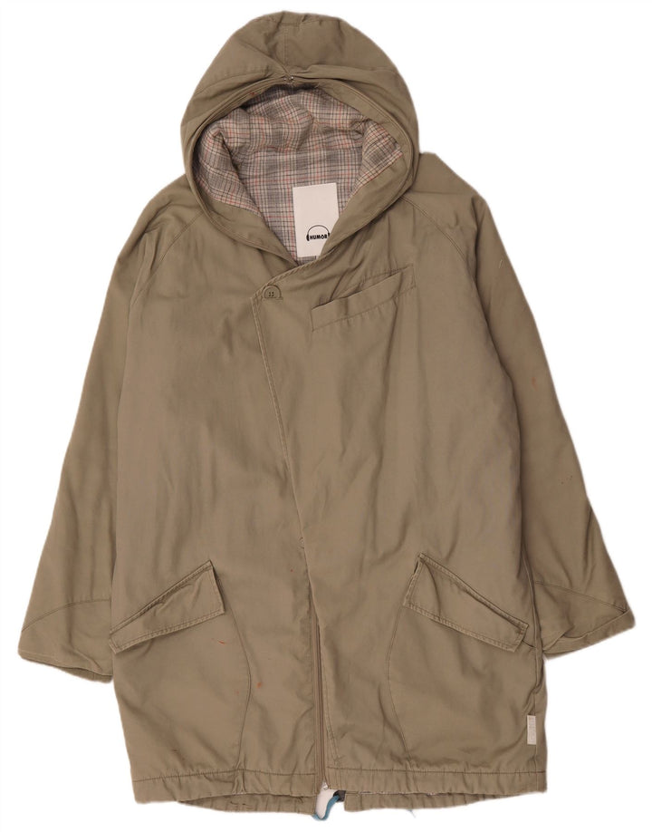 Humor Mens Hooded Parka Jacket UK 40 Large Beige Cotton