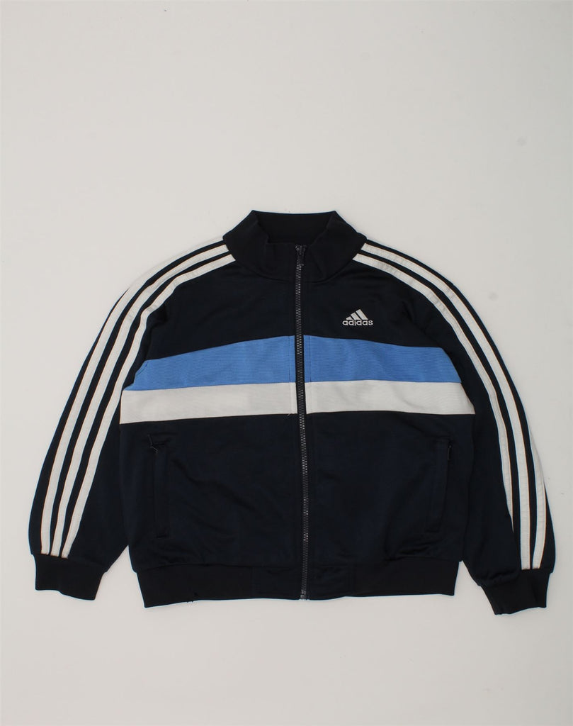 ADIDAS Boys Tracksuit Top Jacket 7-8 Years Navy Blue Polyester | Vintage Adidas | Thrift | Second-Hand Adidas | Used Clothing | Messina Hembry 