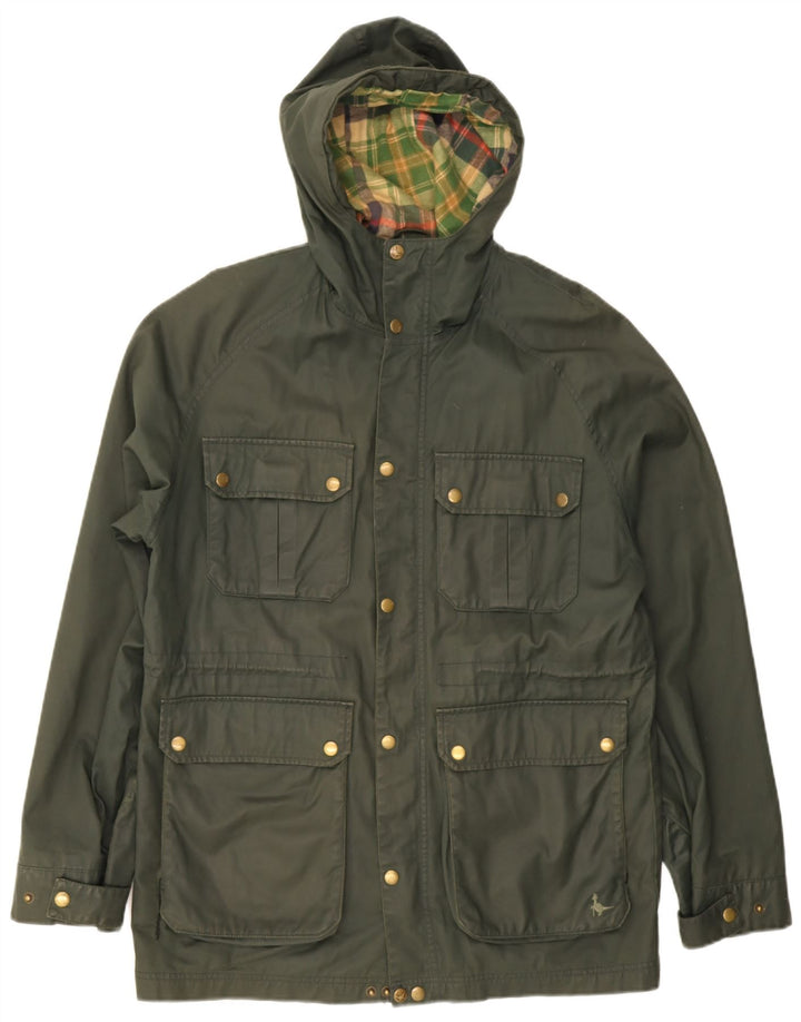 Jack Wills Mens Hooded Utility Jacket UK 38 Medium Green Polyester