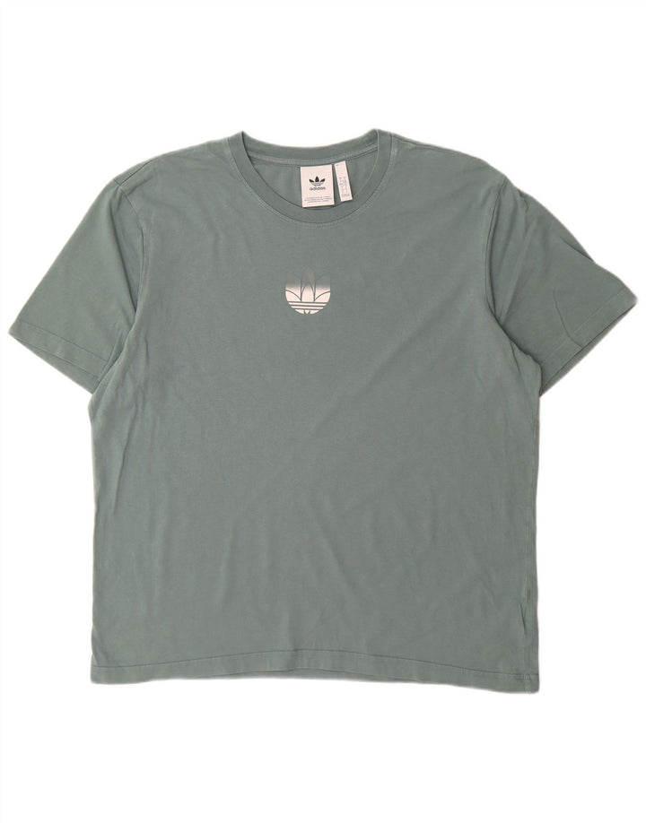 Adidas Mens T-Shirt Top Large Blue Cotton