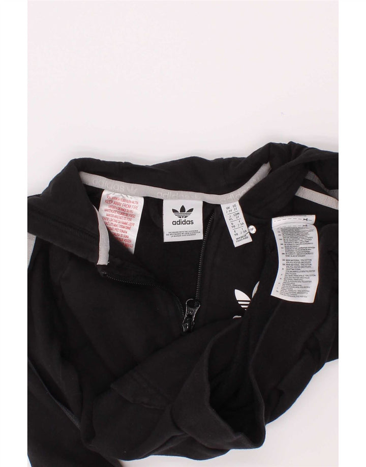 Adidas Boys Hoodie Jumper 2-3 Years Black Cotton