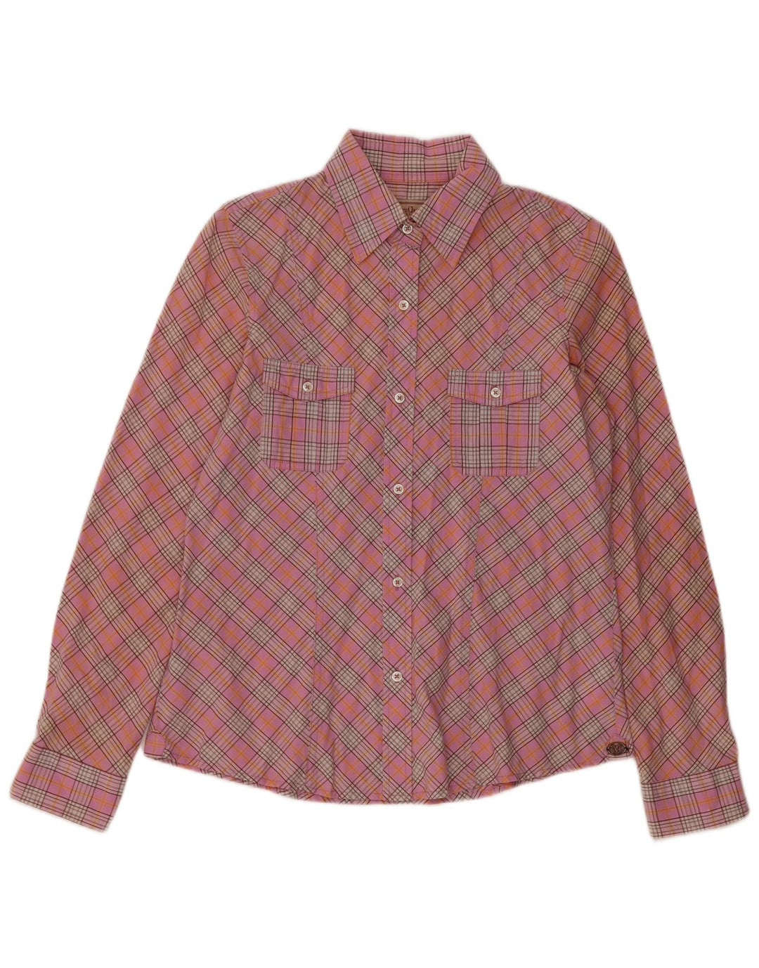 Marlboro Classics Womens Shirt EU 40 Medium Pink Plaid Cotton