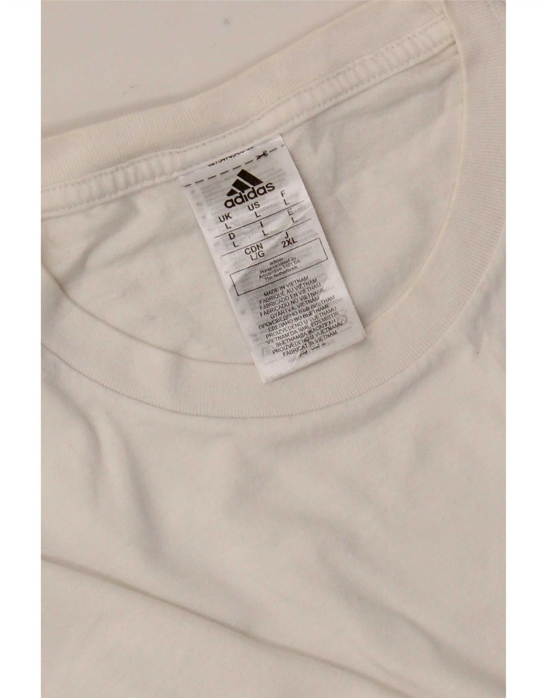 Adidas Mens T-Shirt Top Large White Cotton