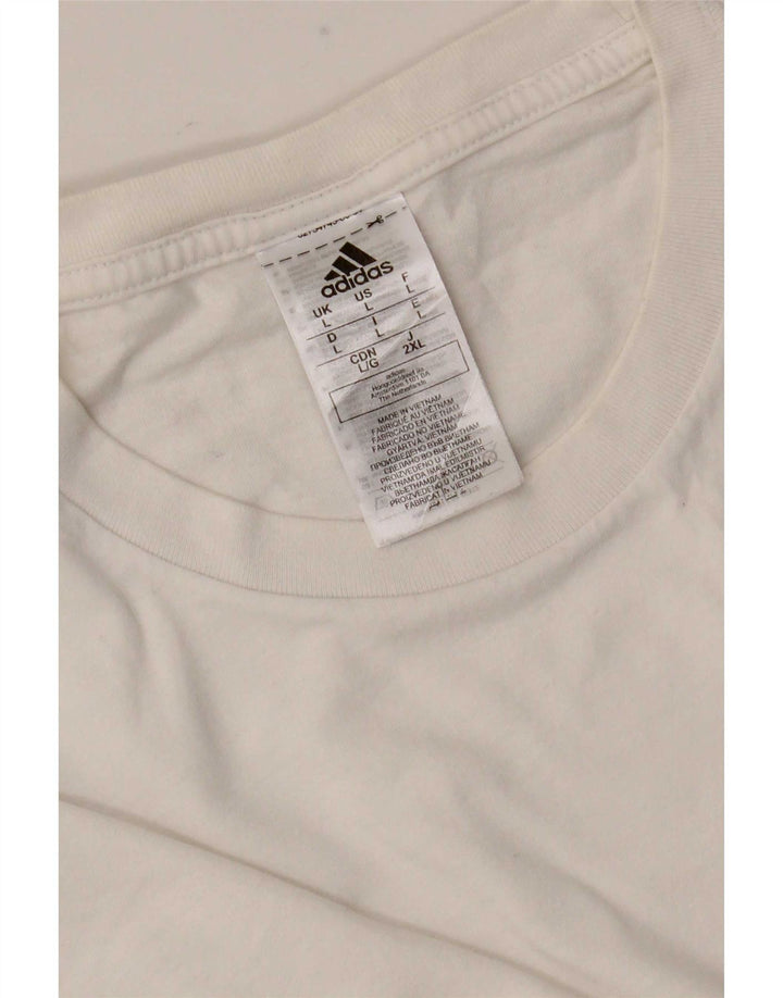 Adidas Mens T-Shirt Top Large White Cotton