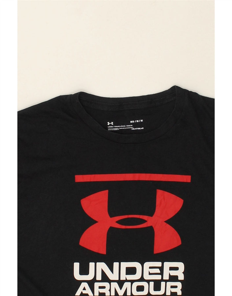 UNDER ARMOUR Mens Heat Gear Graphic T-Shirt Top Medium Black | Vintage Under Armour | Thrift | Second-Hand Under Armour | Used Clothing | Messina Hembry 