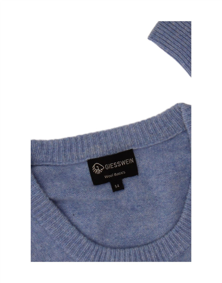 Giesswein Mens Crew Neck Jumper Sweater EU 54 XL Blue Wool
