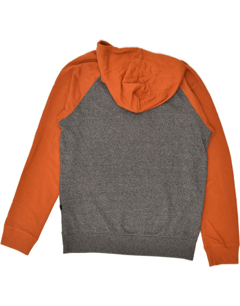 QUIKSILVER Mens Hoodie Jumper Large Orange Colourblock Cotton | Vintage Quiksilver | Thrift | Second-Hand Quiksilver | Used Clothing | Messina Hembry 