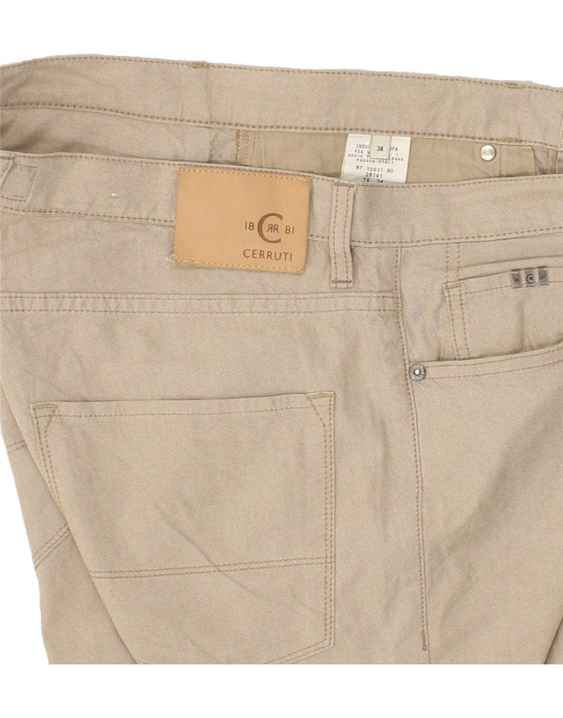 CERRUTI 1881 Mens Straight Casual Trousers W34 L34  Beige Cotton | Vintage Cerruti 1881 | Thrift | Second-Hand Cerruti 1881 | Used Clothing | Messina Hembry 