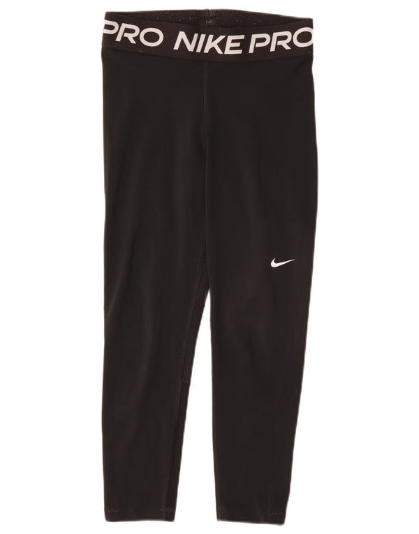 Nike Womens Dri Fit Graphic Capri Leggings UK 10 Small Black