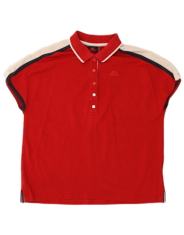 KAPPA Womens Polo Shirt UK 10 Small Red Colourblock