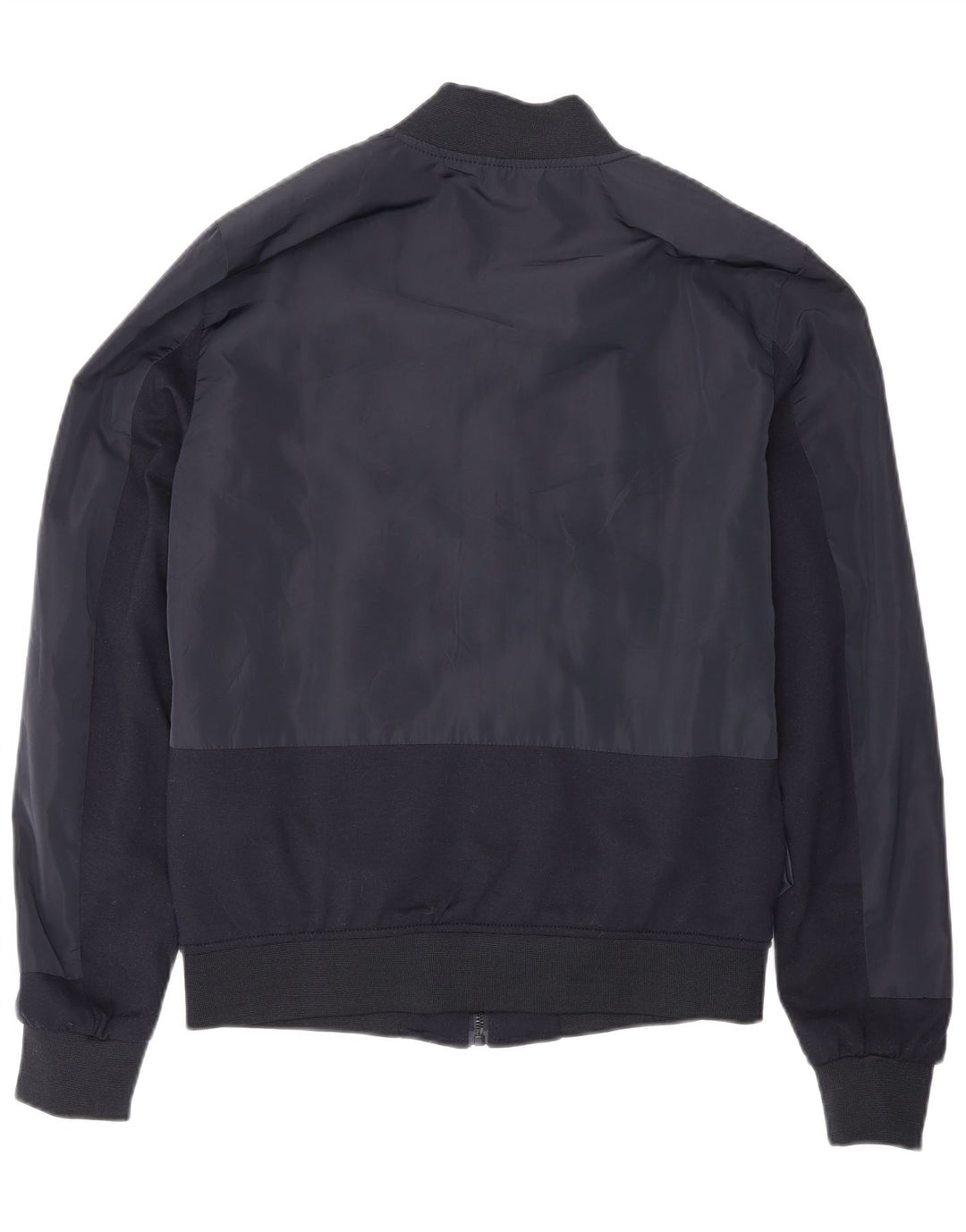 Zara Mens Bomber Jacket UK 38 Medium Navy Blue Polyester