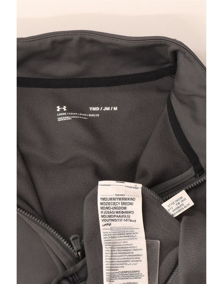 Under Armour Boys Tracksuit Top Jacket 9-10 Years Medium Grey Colourblock
