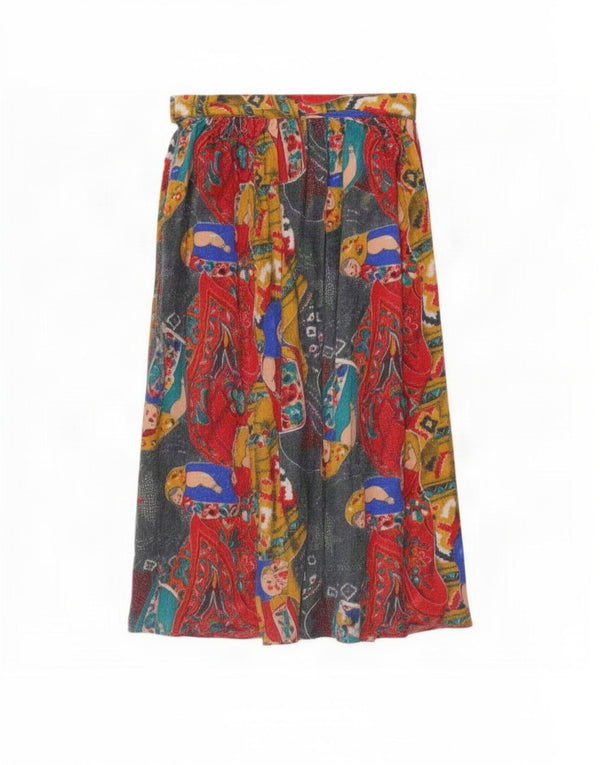 Vintage Womens Flared Skirt IT 44 Medium W28 Multicoloured Colourblock