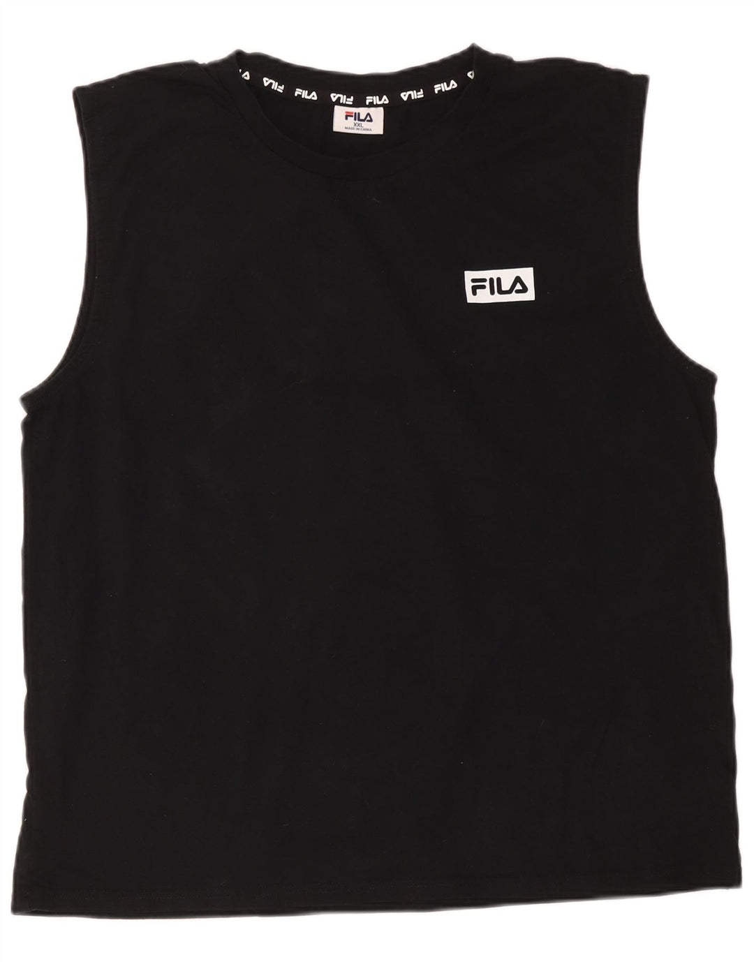 Fila Mens Vest Top 2XL Black Cotton