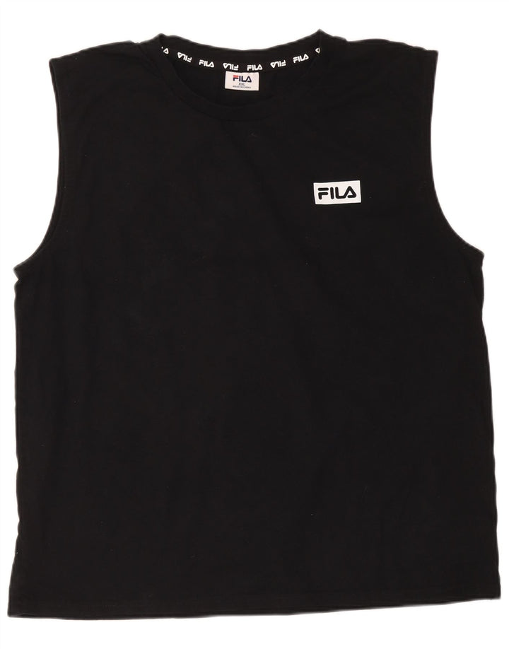 Fila Mens Vest Top 2XL Black Cotton