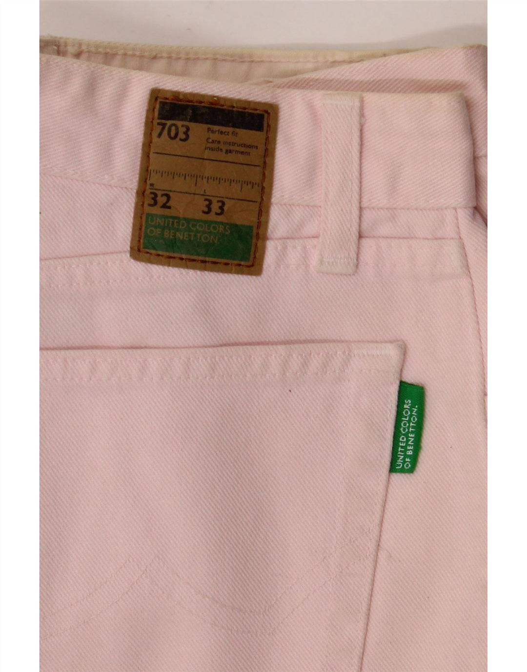 Benetton Womens Tapered Jeans W32 L29 Pink Cotton