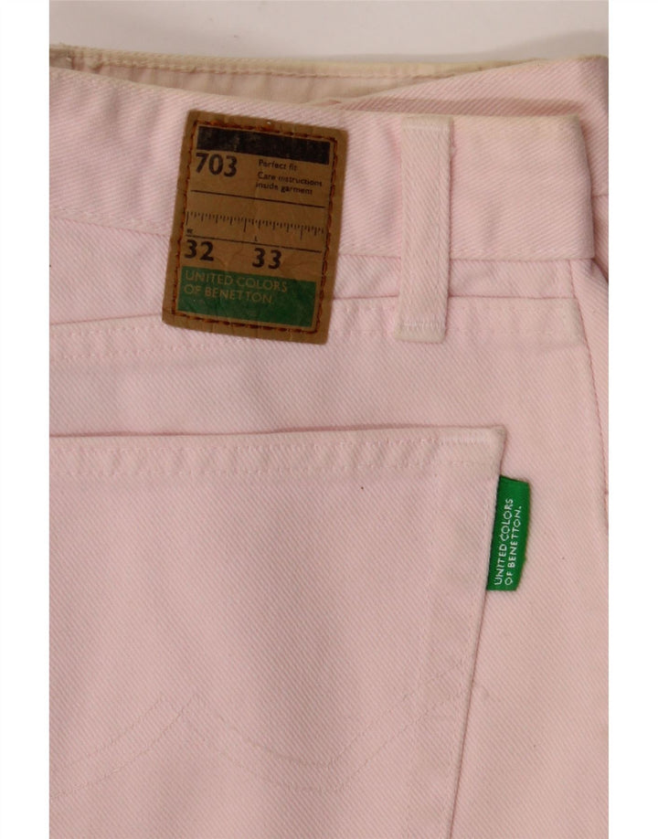 Benetton Womens Tapered Jeans W32 L29 Pink Cotton