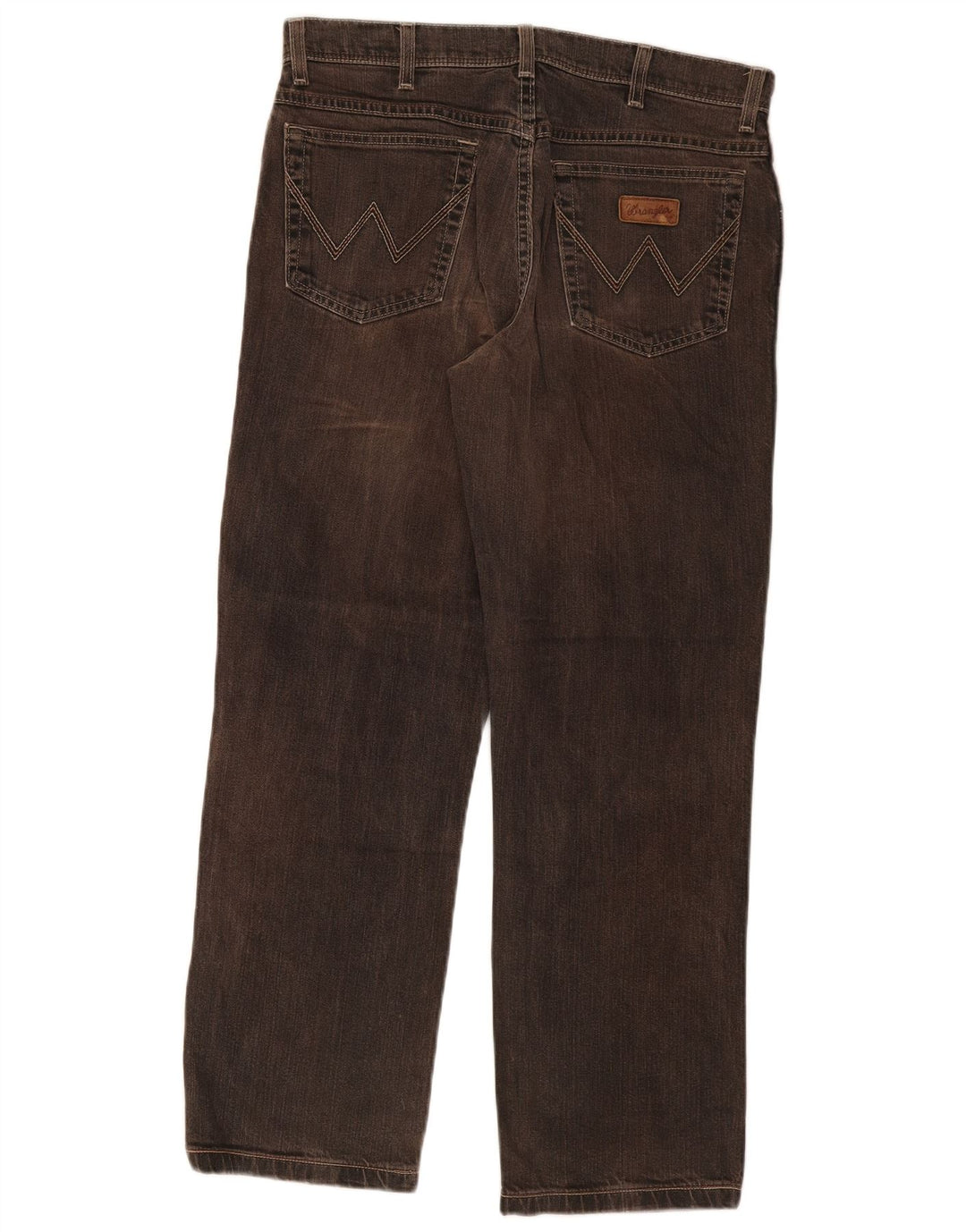 Wrangler Mens Texas Stretch Straight Jeans W33 L29 Brown Cotton