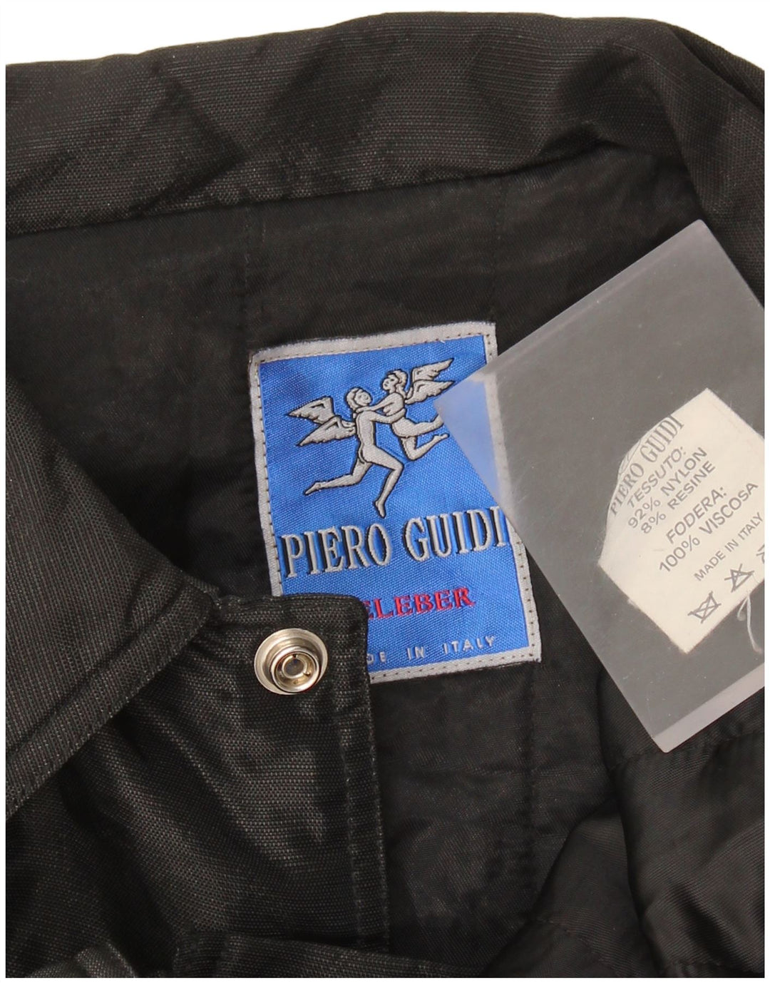 PIERO GUIDI Mens Utility Jacket UK 42 XL Black Nylon