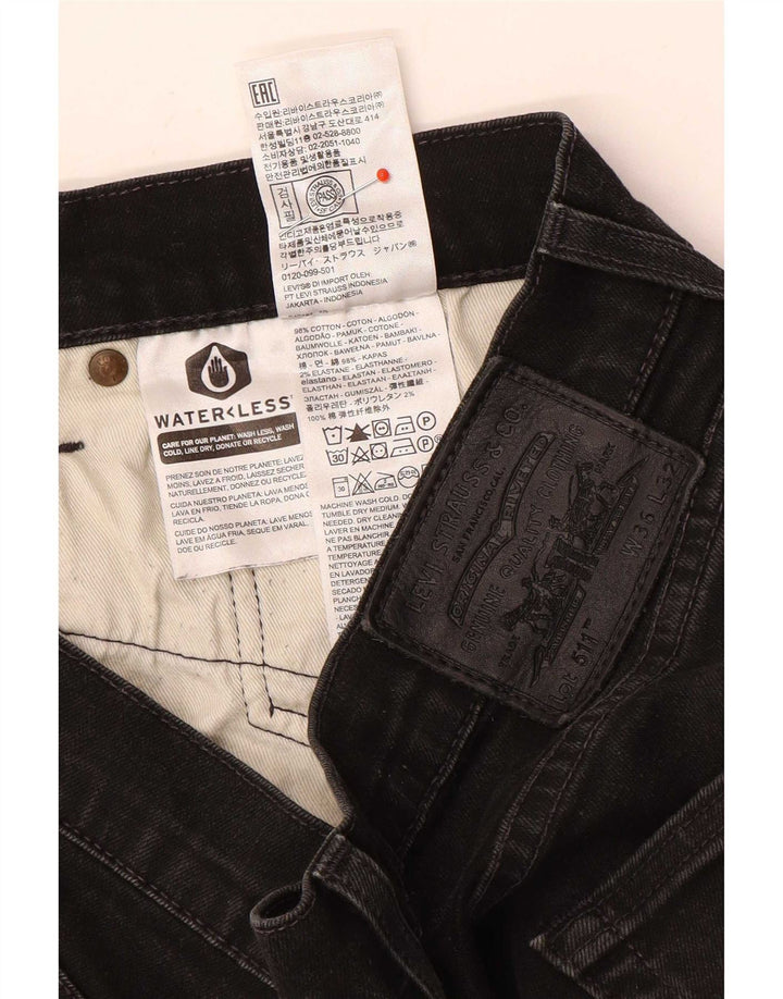 Levi's Mens 511 Slim Jeans W36 L32 Black Cotton