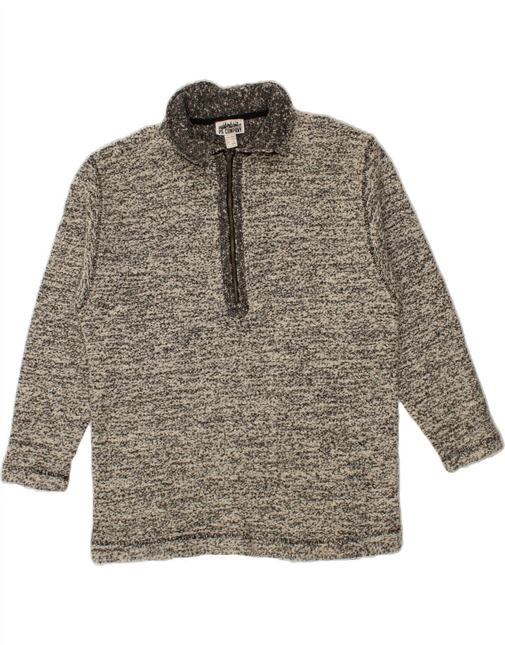 PS COMPANY Mens Polo Neck Jumper Sweater XL Grey Polyacrylic Vintage PS Company and Second-Hand PS Company from Messina Hembry 