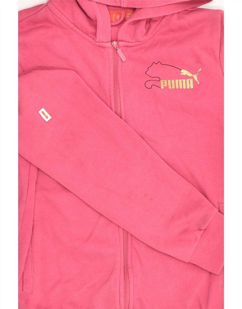 PUMA Womens Zip Hoodie Sweater Size 30/32 XS Pink Cotton | Vintage Puma | Thrift | Second-Hand Puma | Used Clothing | Messina Hembry 