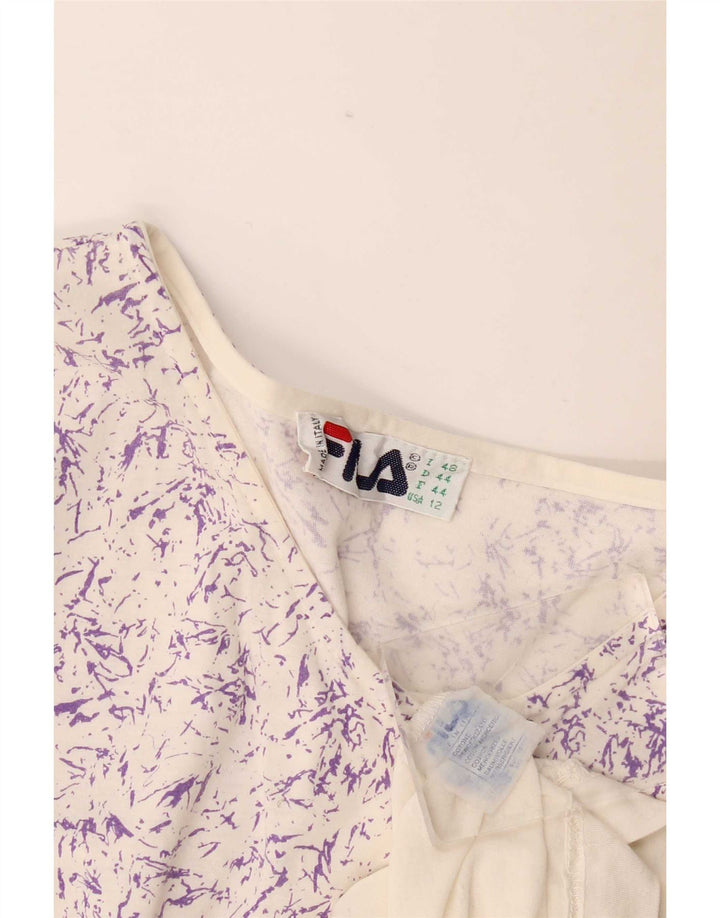 Fila Womens Graphic T-Shirt Top IT 48 XL White Cotton