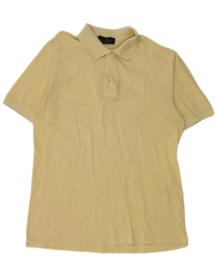 Valentino Mens Polo Shirt IT 54 2XL Yellow