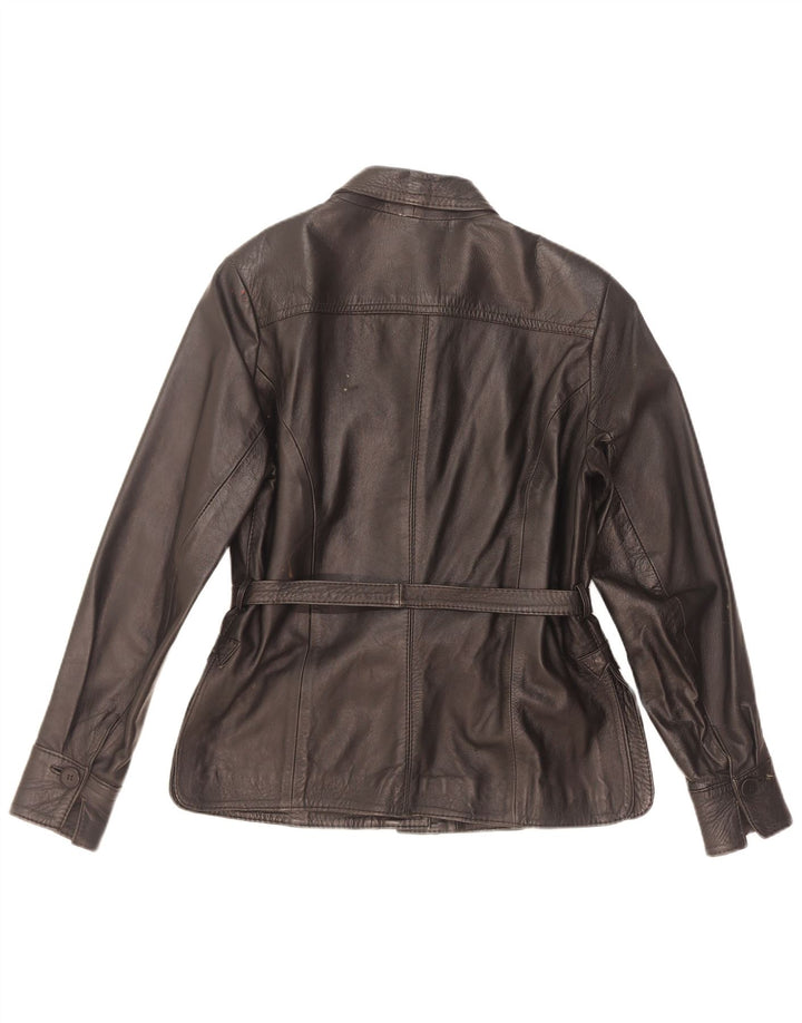 Vintage Womens Leather Jacket IT 42 Medium Black