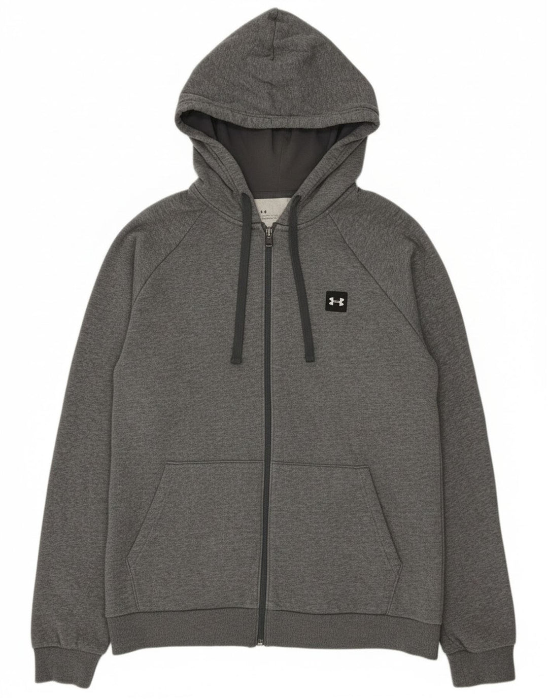 Under Armour Mens Cold Gear Zip Hoodie Sweater Large Grey Flecked Cotton