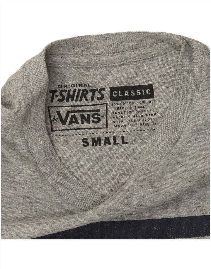 Vans Mens Classic Fit Graphic T-Shirt Top Small Grey Flecked Cotton