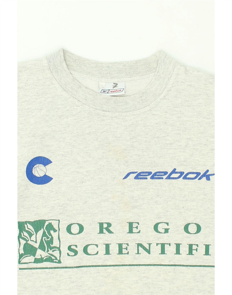 REEBOK Mens Graphic Hoodie Jumper XL Grey | Vintage Reebok | Thrift | Second-Hand Reebok | Used Clothing | Messina Hembry 