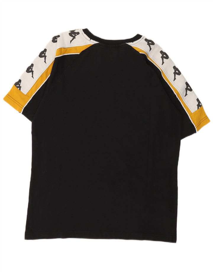 Kappa Mens Graphic T-Shirt Top Large Black Colourblock