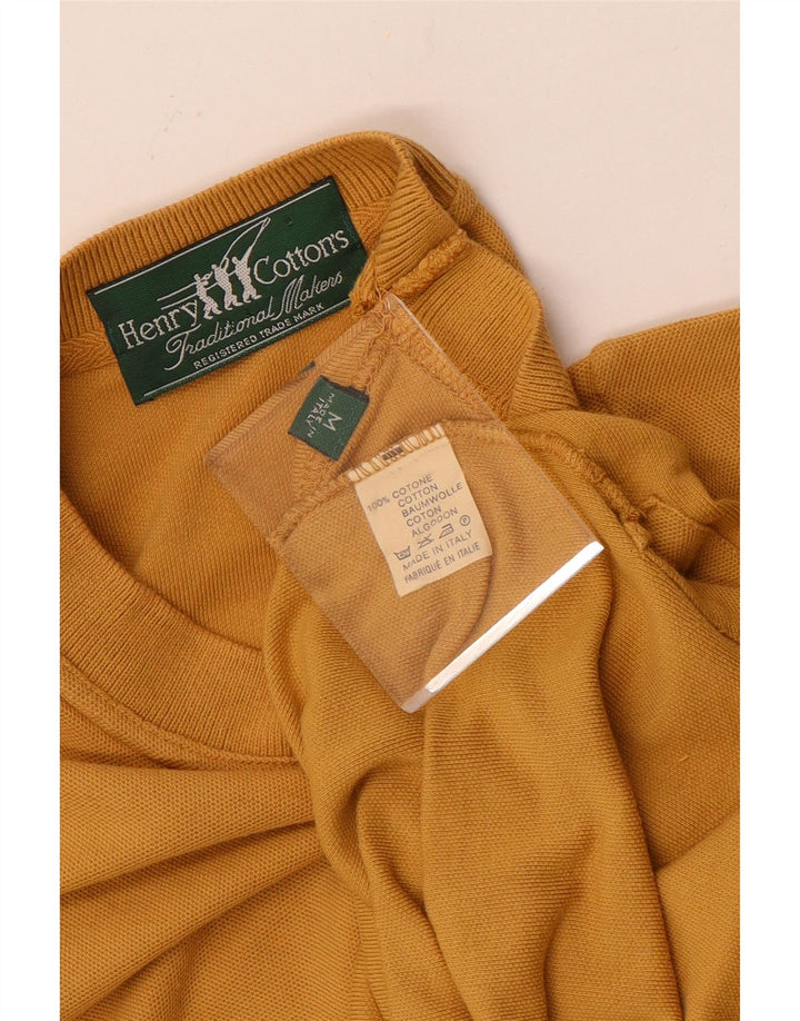 Henry Cottons Mens T-Shirt Top Medium Yellow Cotton