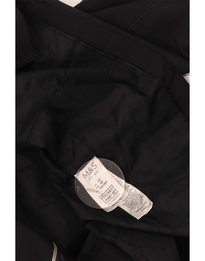 Marks & Spencer Womens Trench Coat UK 12 Medium Black Polyester