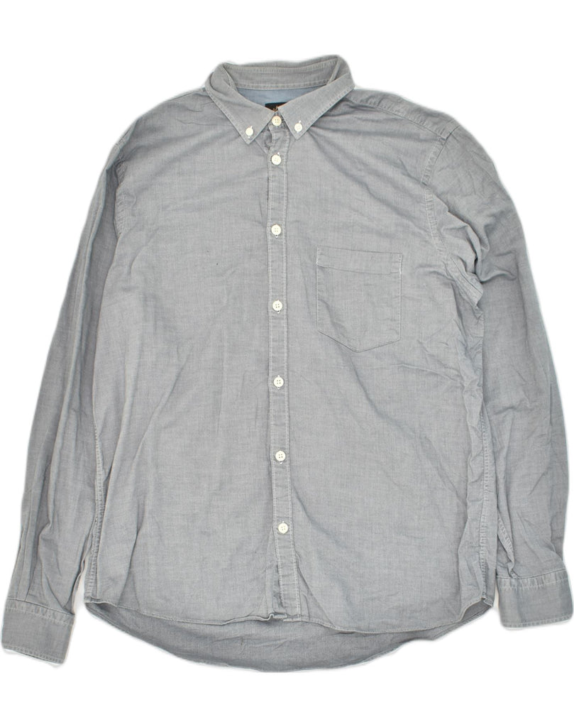 JAEGER Mens Shirt Large Grey Cotton | Vintage Jaeger | Thrift | Second-Hand Jaeger | Used Clothing | Messina Hembry 