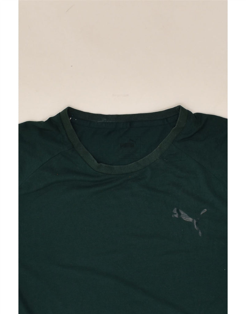 PUMA Mens T-Shirt Top Medium Green | Vintage Puma | Thrift | Second-Hand Puma | Used Clothing | Messina Hembry 